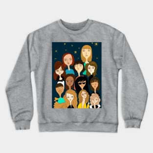 cute woman group Crewneck Sweatshirt